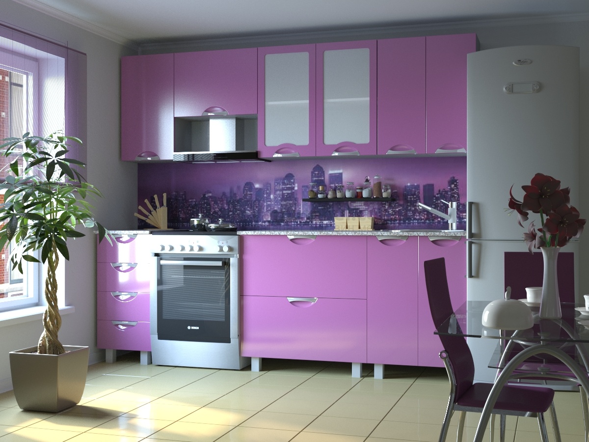 цветная мебель для кухни