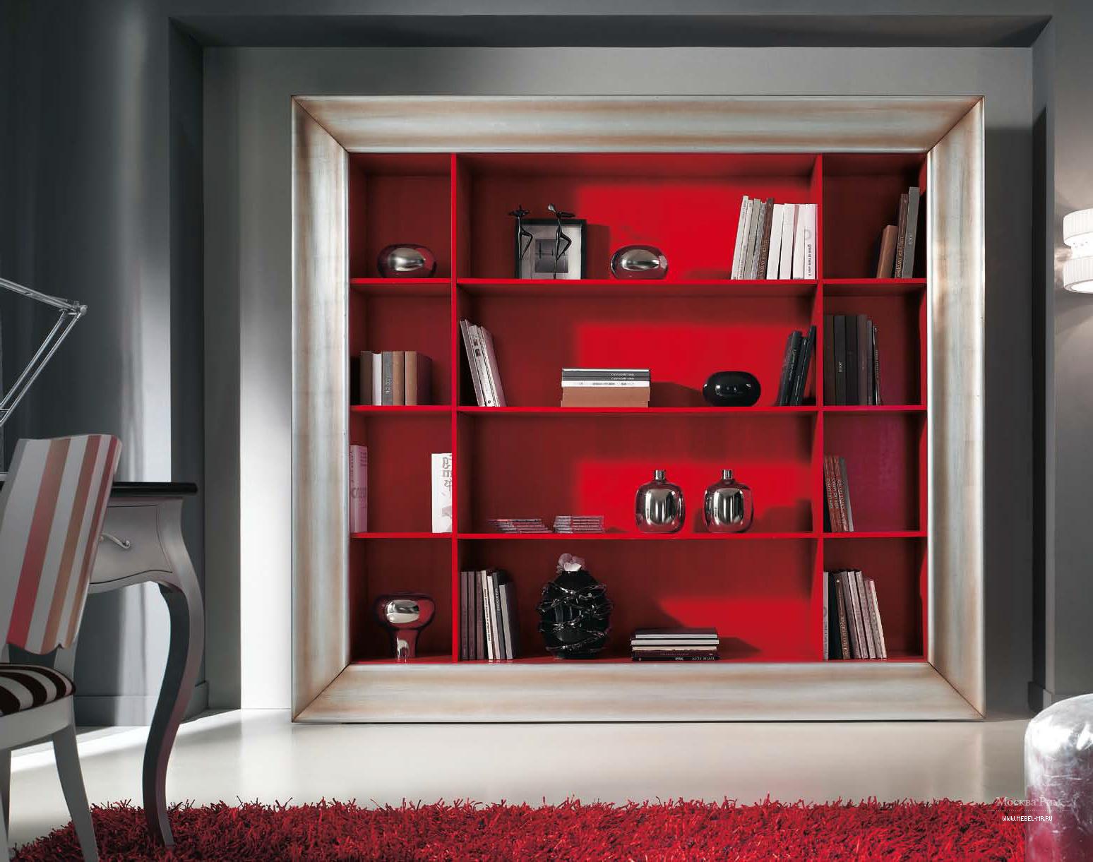 Красные стеллажи. Книжные шкафы в интерьере. Современный книжный шкаф. Книжные стеллажи в интерьере. Стеллаж красный.