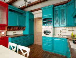 Продажа Кухня с бирюзовыми фасадами в каталоге Купить Кухня с бирюзовыми фасадами в каталоге