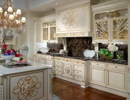 Купить Кухня с отделкой позолотой в каталоге Угловые