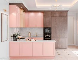 Продажа Угловая кухня в розовом цвете в каталоге Купить Угловая кухня в розовом цвете в каталоге