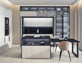 Продажа Белая кухня с системой складных дверей в каталоге Купить Белая кухня с системой складных дверей в каталоге