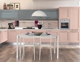 Продажа Угловая кухня в розовом и графитовом цветах в каталоге Купить Угловая кухня в розовом и графитовом цветах в каталоге