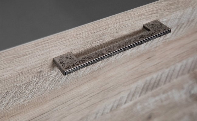 Прямая матовая кухня с фартуком с фотопечатью