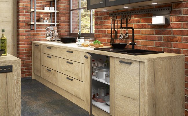 Большая кухня Лофт с островом