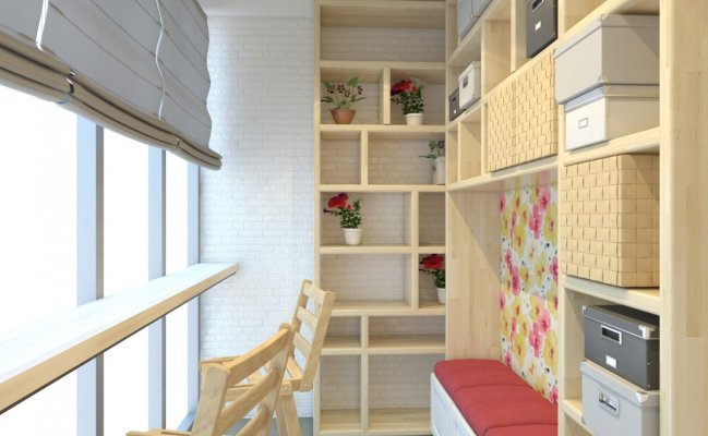 Шкаф-стеллаж для балкона