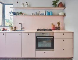Продажа Розовая кухня без верхних шкафов в каталоге Купить Розовая кухня без верхних шкафов в каталоге