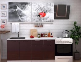 Купить Прямая кухня с фотопечатью на глянцевых фасадах в каталоге По фактуре