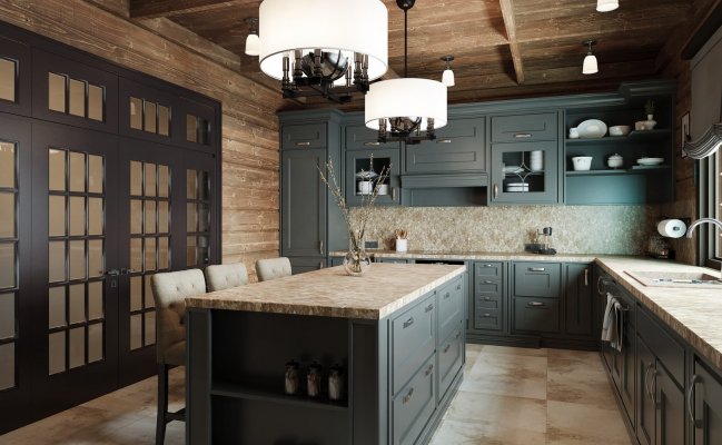 Кухня графитового цвета 