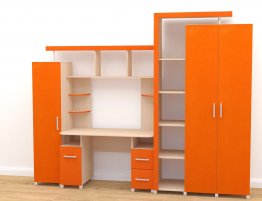 Купить Шккаф-стенка совмещенный с письменным столом в каталоге По типу помещения