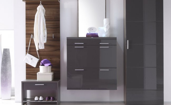 Шкаф-пенал для прихожей цвет графит