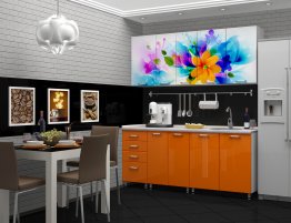 Продажа Маленькая кухня с фасадами с фотопечатью в каталоге Купить Маленькая кухня с фасадами с фотопечатью в каталоге