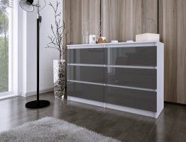 Продажа Комод с выдвижными ящиками глянец серый в каталоге Купить Комод с выдвижными ящиками глянец серый в каталоге