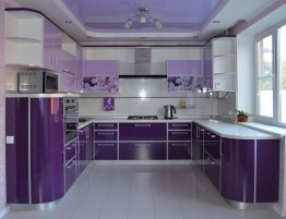 Продажа Небольшая кухня п-образная кухня с фотопечатью на фасадах в каталоге Купить Небольшая кухня п-образная кухня с фотопечатью на фасадах в каталоге