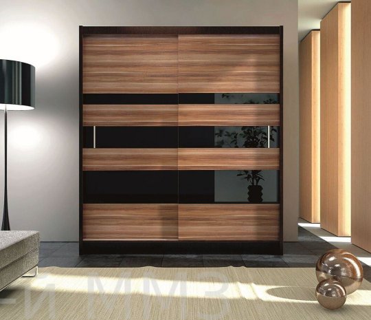 Шкаф-купе с черными вставками на фасадах