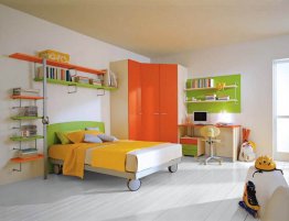 Купить Угловой шкаф с оранжевыми фасадами в каталоге Для обуви