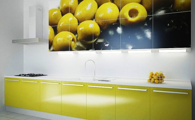 Кухня желтого цвета 