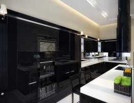 Продажа Глянцевая кухня с зеркальным фартуком в каталоге Купить Глянцевая кухня с зеркальным фартуком в каталоге