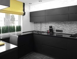 Продажа Черная п-образная кухня в стиле хай-тек в каталоге Купить Черная п-образная кухня в стиле хай-тек в каталоге