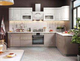 Продажа Небольшая угловая кухня с глянцевыми фасадами в каталоге Купить Небольшая угловая кухня с глянцевыми фасадами в каталоге