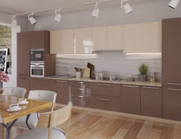Продажа Прямая кухня с фартуком из стекла в каталоге Купить Прямая кухня с фартуком из стекла в каталоге