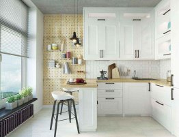 Продажа Кухня п-образная с белыми фасадами в каталоге Купить Кухня п-образная с белыми фасадами в каталоге
