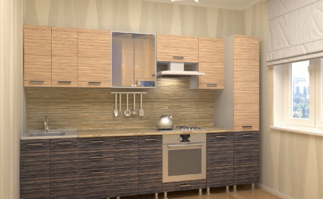 Кухня в двух оттенках зебрано