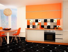 Купить Небольшая кухня с рельефными фасадами в каталоге Из пвх