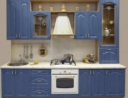 Продажа Прямая кухня с синими фасадами  в каталоге Купить Прямая кухня с синими фасадами  в каталоге