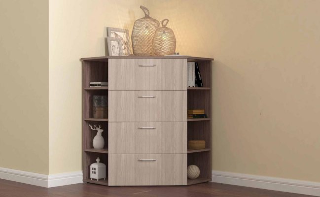 Угловой комод с боковыми полками