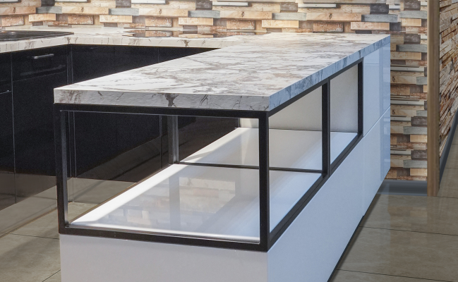 П-образная кухня в стиле хай-тек