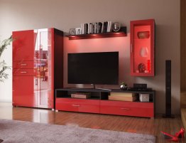 Продажа Шкаф красный с ящиками и витриной в каталоге Купить Шкаф красный с ящиками и витриной в каталоге