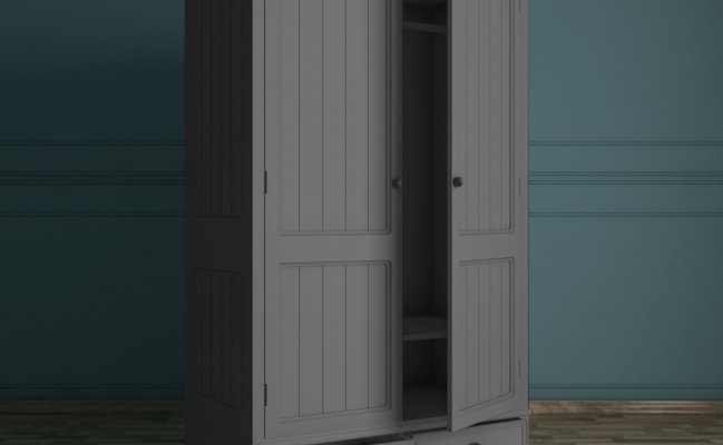 Двухстворчатый шкаф цвета графит