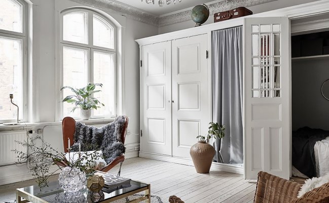 Шкаф для гостинной в скандинавском стиле