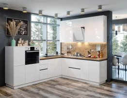 Продажа Угловая белая кухня с глянцевыми фасадами в каталоге Купить Угловая белая кухня с глянцевыми фасадами в каталоге