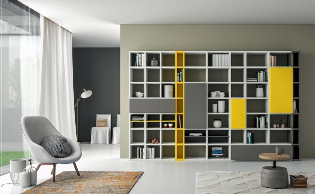Современный книжный шкаф