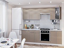 Небольшая прямая кухня с матовыми фасадами