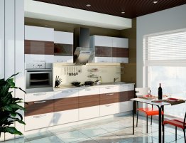 Продажа Модульная кухня в бело-коричневом цвете в каталоге Купить Модульная кухня в бело-коричневом цвете в каталоге