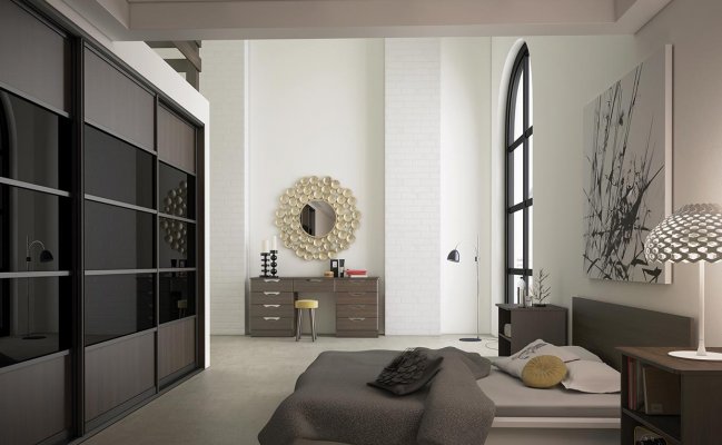 Встроенный шкаф цвета графит