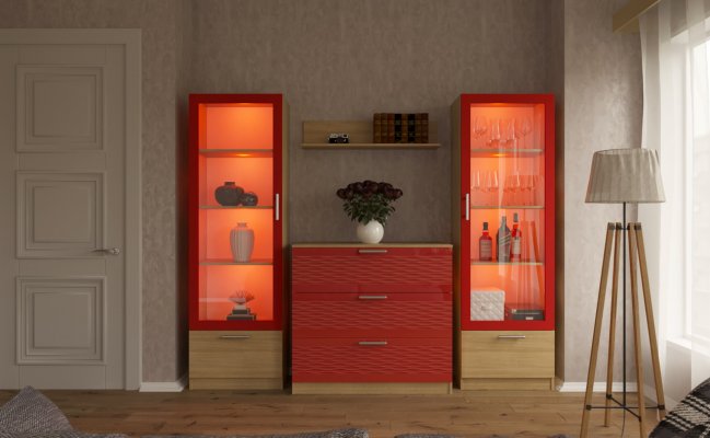 Шкаф-пенал с витриной