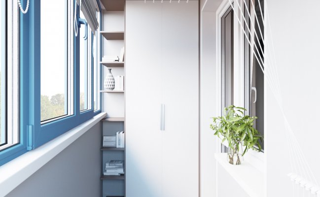 Шкаф-распашной с боковыми полками