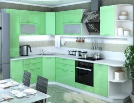 Продажа Угловая кухня в зеленом цвете в каталоге Купить Угловая кухня в зеленом цвете в каталоге
