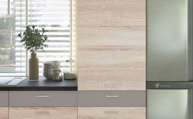 Модульная кухня в цвете дуб сонома