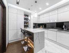 Продажа Угловая белая кухня в стиле хай-тек в каталоге Купить Угловая белая кухня в стиле хай-тек в каталоге