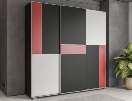 Продажа Шкаф-купе черно-красного цвета на фасаде в каталоге Купить Шкаф-купе черно-красного цвета на фасаде в каталоге