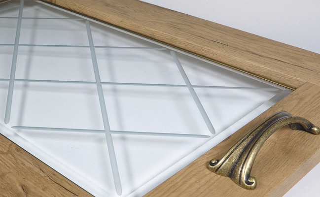 Прямая кухня в стиле кантри с островом