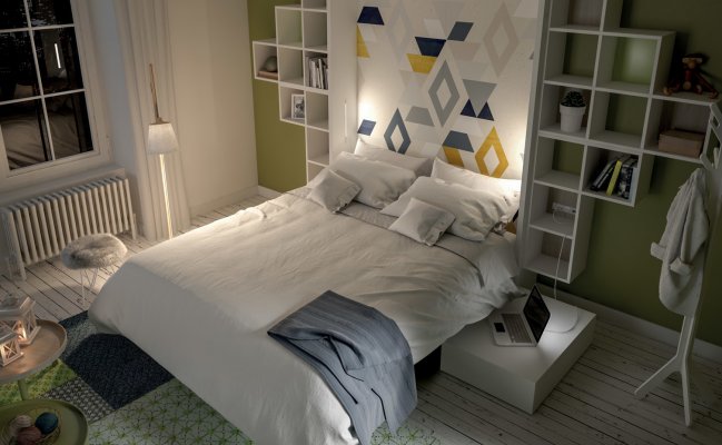 Шкаф-диван с стеллажом для книг