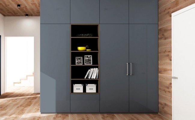 Шкаф распашной с полками для книг