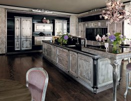 Продажа Кухня с фасадами с серебристой патиной в каталоге Купить Кухня с фасадами с серебристой патиной в каталоге