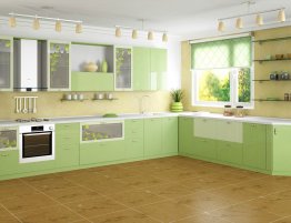 Продажа Угловая кухня со стеклянными фасадами с фотопечатью  в каталоге Купить Угловая кухня со стеклянными фасадами с фотопечатью  в каталоге